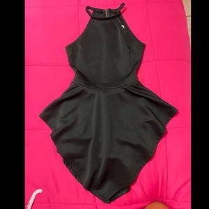 halter neck Black mini dress